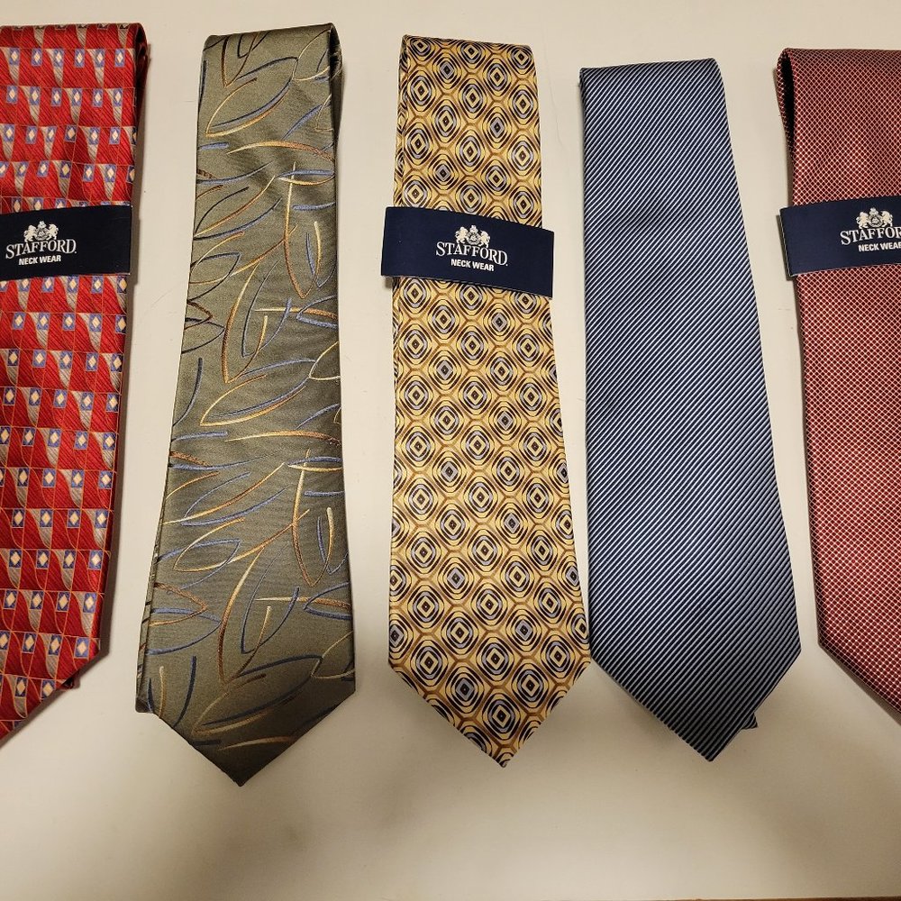 Lot of 5 Stafford Neckties NWT Never Worn
